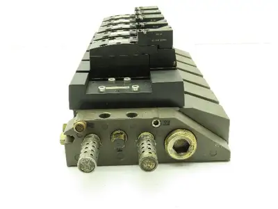 Rexroth Aventics 6-Station Manifold Pneumatic Directional Solenoid Valve Bank