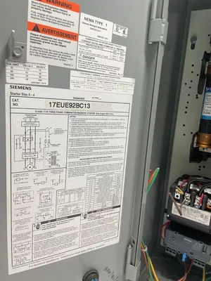 USED SIEMENS THREE PHASE COMBINATION MAGNETIC STARTER
