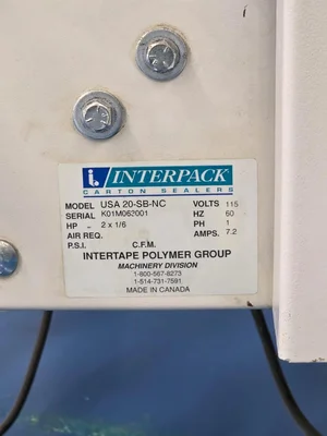 Interpack top and bottom Case sealer 120 volts with 2 interpack heads # 5990