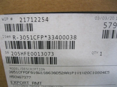 NEW Rosemount 3051 CFP DF010W1S0630D52AA1P1V1V2QC1Q8Q4E5M5CNG7377