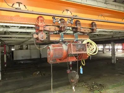 Cleveland Tramrail P&H 3 Ton Underhung Bridge Crane 45' 10" Span w/Remote