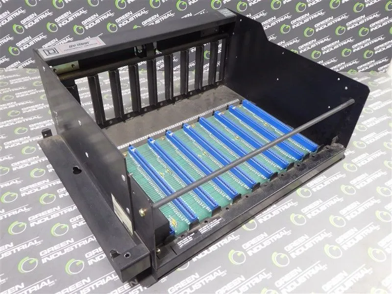 Square D 8030 RRK-200 SY/MAX 9 Slot Rack Chassis Series E2 ADP100 Used