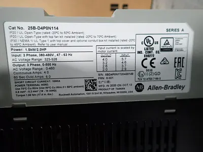 Used 2020 ALLENBRADLEY 25BD4P0N114 Variable Speed Drives Ohio US | HGR 24 #1006998
