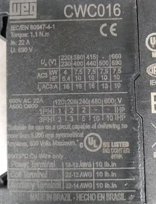 Weg WC016.10E Contactor Loc4E32