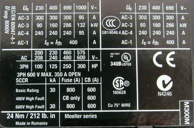 NEW EATON XTCE300M22TD CONTACTOR DILM300/22(RDC48)