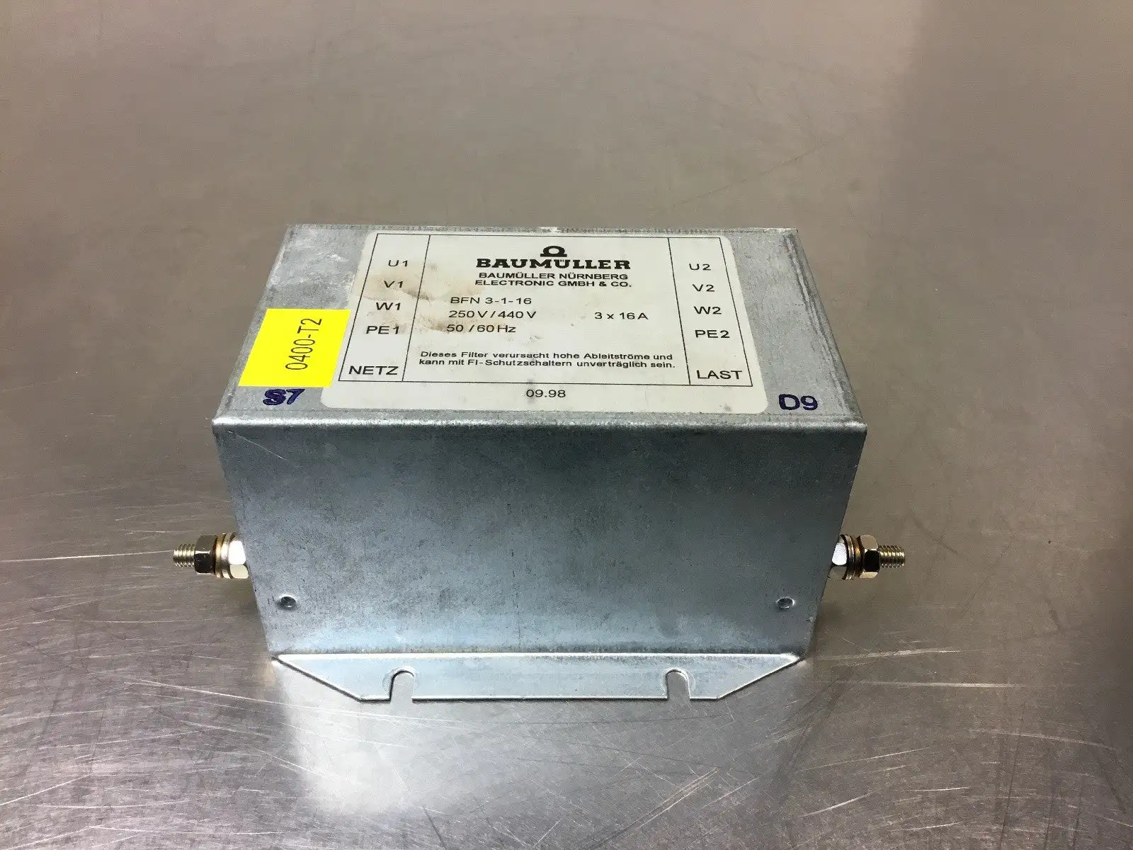 BAUMULLER NURNBERG BFN3-1-16 FILTER BFN 3-1-16 250/440V 3x16A Loc.1A