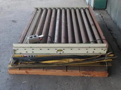 SPC8715  Material Handling Equipment scissor lift table, 2000 lbs. Southworth 63" w x 48" l roller conveyor platform