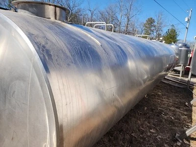 4000  Gallon De Laval  Stainless Steel Jacketed Horizontal Storage Tank
