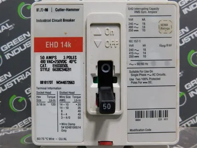 EATON Cutler-Hammer EHD3050L Circuit Breaker 50A 480VAC 250VDC 6638C94G91 New