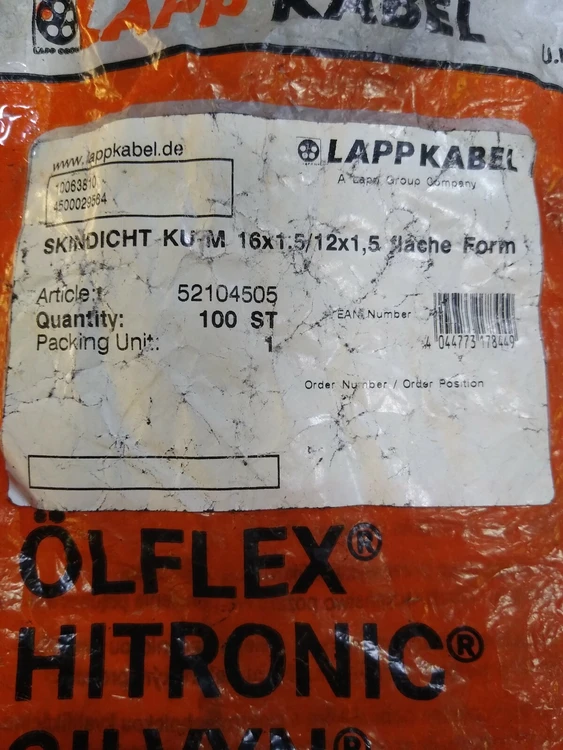 New | in-Stock LAPP GROUP 52104505 Misc Industrial Equipment Arizona US | ASSET CONVERSION SPECIALISTS, INC. #321854