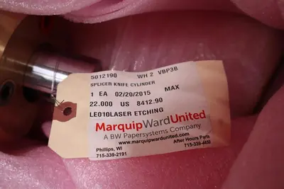 MARQUIP WARD UNITED BW PAPERSYSTEMS SPLICER KNIFE CYLINDER 5012190 NEW #5859