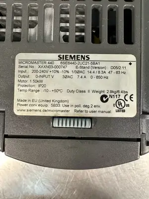 Siemens 6SE6440-2UC21-5BA1 Refurbished MICROMASTER 440 (7.3.2)