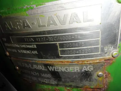 Alfa-Laval FEUX 412T-31C nozzle centrifuge, 316SS.