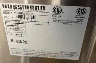 42-0202 Hussmann Soup Bar