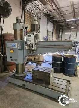 5'14" SOUTH BEND "GK50/1500" RADIAL DRILL w/TAPPING - PLAIN BOX TABLE - HYDRAULIC CLAMPING