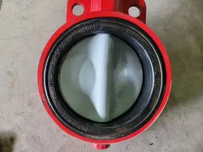 6" Butterfly Valve w/ Pneumatic Actuator and Solenoid Operator