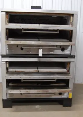 142-1225 Peerless CW61NS Natural Gas Double Stack 4 Stone Deck Pizza Oven
