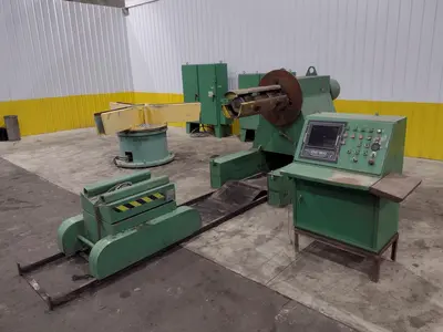 16 STAND X 4" x 36" WIDE R-PANEL ASC ROLLFORMER LINE WITH REEL & CUT OFF, BECK CONTROLS: STOCK #21176
