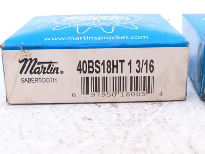 Martin 40BS18HT 1-3/16 #40 Roller Chain Sprocket 18-Tooth 1-3/16" Bore  Lot of 2