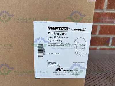 NEW BOX OF 100 - ALPHA PROTECH CRITICAL COVER 2807 DISPOSABLE CLEAR FULL FACE SHIELD
