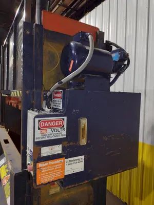 72" X 30" JV MFG CRAM A LOT MODEL #VB-72-B VERTICAL HYDRAULIC CARDBOARD BALER: STOCK #18054