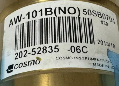 NEW COSMO AW-101B(NO) AIR LEAK DETECTOR VALVE AW-101B 50SB0704 202-52835