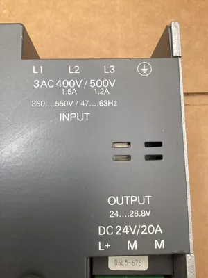 Siemens 6EP1436-2BA00 SITOP Power Supply 400-500VAC 1.2A Input 24VDC 20A Output