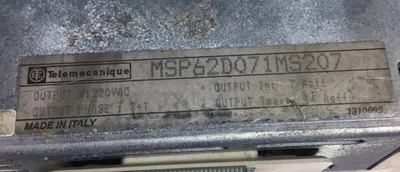 TELEMECANIQUE MSP62D071MS207 Drive 220VAC 3Ph. 1C