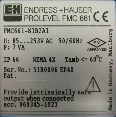 NEW ENDRESS+HAUSER FMC661-N1B2A1 PROLEVEL FMC 661 TRANSMITTER FMC661N1B2A1