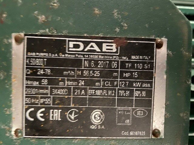 380 LPM DAB M/S Centrifugal Pump  11 kw