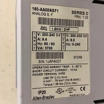 USED ALLEN BRADLEY 160-AA08NSF1 SER C