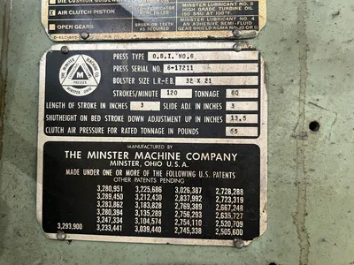 USED MINSTER MINSTER 6 PRESS