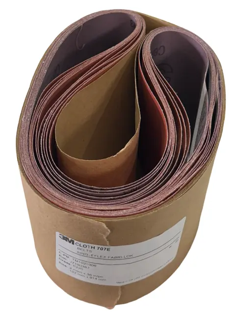 3M Cloth 707E 4" x 36" Sanding Belts 220 Grit Ceramic 10 Pack