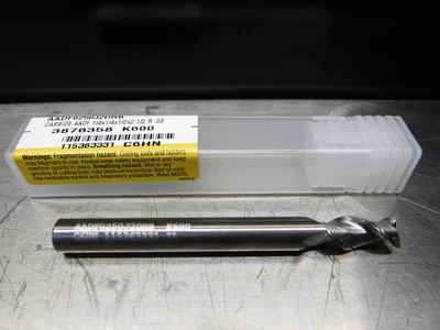 Kennametal Carbide 2 Flute Endmill 1/4" Shank QTY10 AADF0250J2DRB K600 (LOC1579)