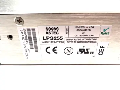 USED ASTEC SYNRAD POWER SUPPLY UNIT 100-250V~4.5A OR 120-300VDC 3.4A