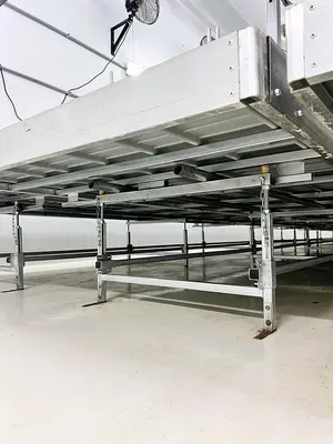 Rolling Vegetation Grow Tables (w/ fans, irrigation lines, grow lights) by Innovative Growers Equipment