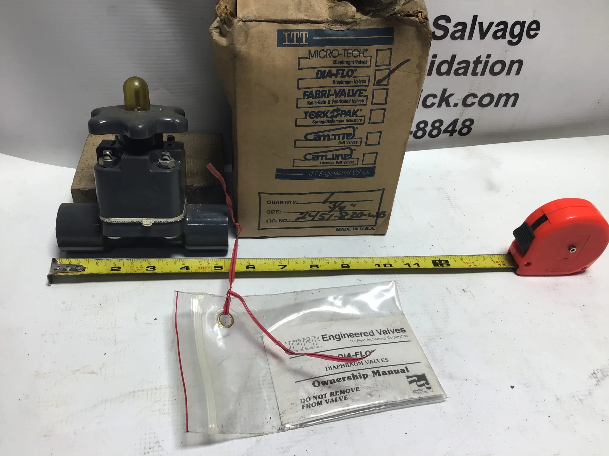 ITT Grinnell Industrial Diaphragm Valve 3/4″ 2451-830-WB for fluid Control