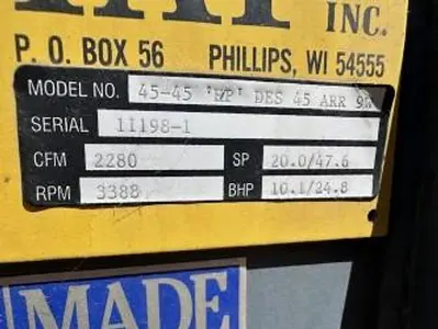 USED INDUSTRIAL AIR PRODUCTS 45-45 'HP' DES 45 ARR 9W