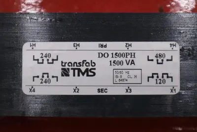 TRANSFAB TMS DO 1500PH/ DO1500PH CONTROL TRANSFORMER - STOCK SGF122