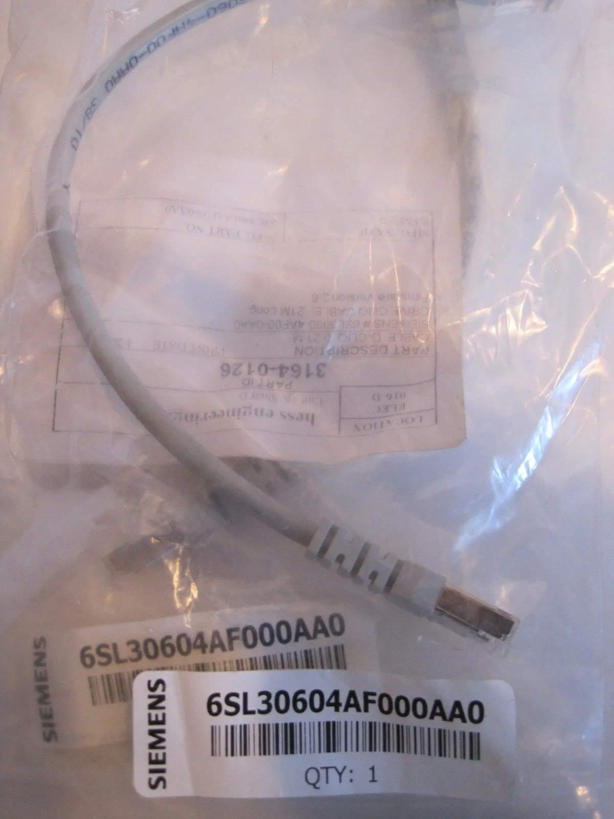 NEW SIEMENS 6SL3-0604AF000AA0 CABLE 6SL30604AF000AA0