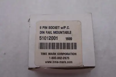 NEW OPEN BOX Time Mark 51012001 8-Pin Socket 600V DIN Rail Mountable STK L-321-A