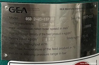 USED GEA WESTFALIA OSD 2-02-137