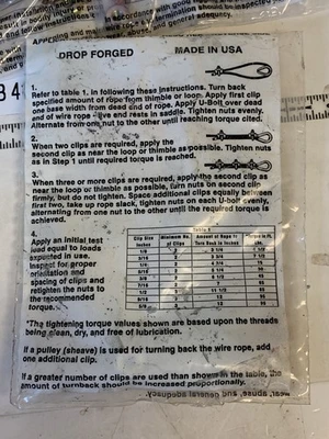 Big Orange 3/16" Wire Rope Clip #M245 (Lot Of 44) New In Factory Packaging