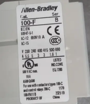 Allen-Bradley 100-F/A Contact Block Loc4E8