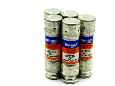 NEW LOT OF 5 FERRAZ SHAWMUT A2D3R FUSE 3A 250V