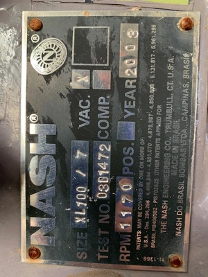 Nash Vacuum pump model XL100/7 Castiron material