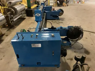 A & F MDL. RS-60 105" WIDE X 72" DIAMETER SHAFTLESS FLOOR PICKUP UNWIND STAND