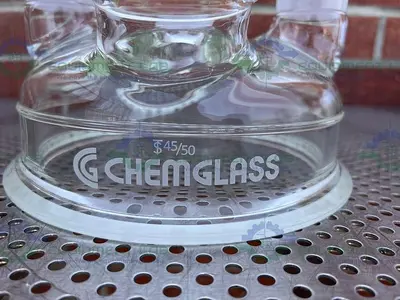 NEW CHEMGLASS CG-1946-50 REACTION VESSEL 5 NECK LID 200MM, 45/50 JOINTS.