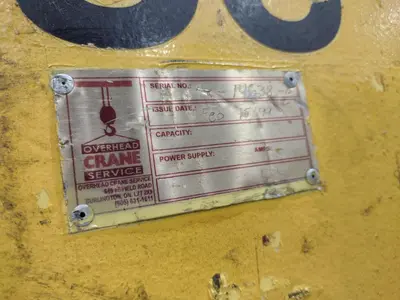 35 TON X 48" OVERHEAD CRANE CO C-HOOK COIL LIFT ATTACHMENT: STOCK #23456