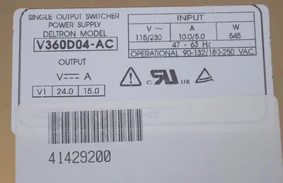 NEW DELTRON V360D04-AC POWER SUPPLY V360D04